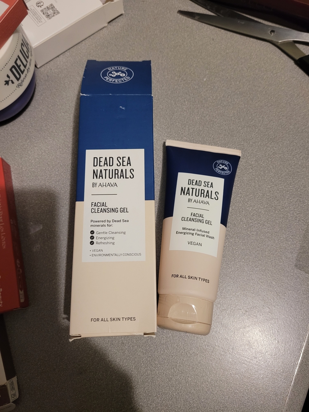 AHAVA Dead Sea Naturals Facial Cleansing Gel - Navy Blue & Cream